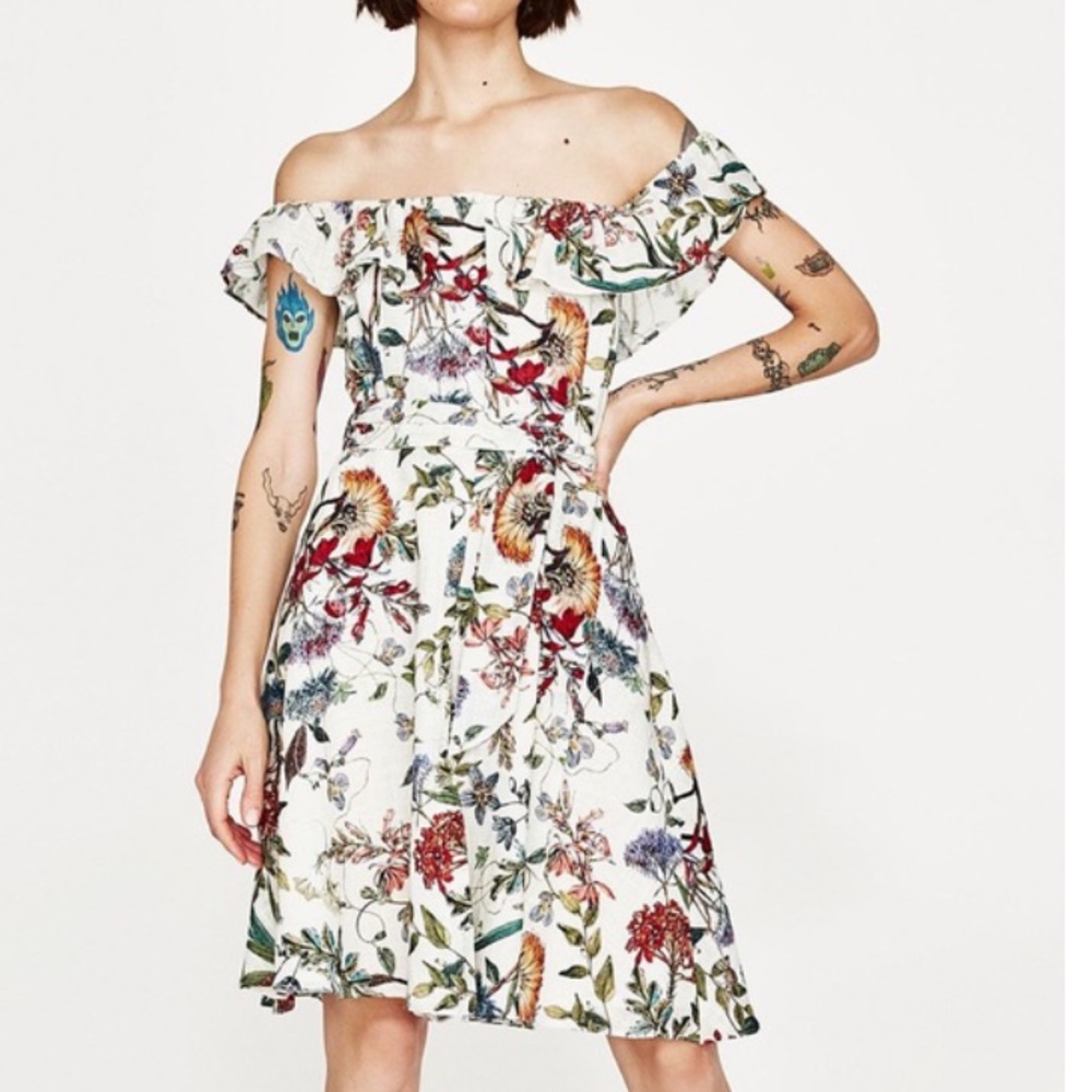 Zara Off Shoulder Floral Dress
